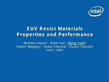 EUV Resist Materials Properties and Performance - Sematech