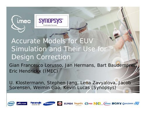 Accurate Models for EUV Simulation and Their Use for ... - Sematech