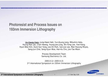 Photoresist and Process Issues on 193nm Immersion Lithography