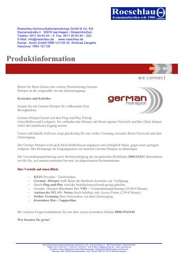 Produktinformation - Roeschlau