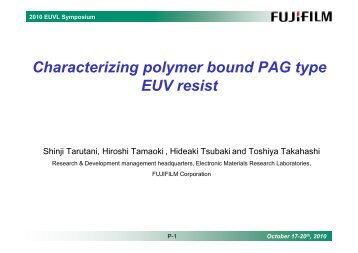 Characterizing polymer bound PAG type EUV resist - Sematech