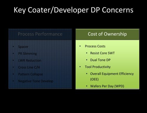 Coater/Developer Evolution or Revolution? - Sematech