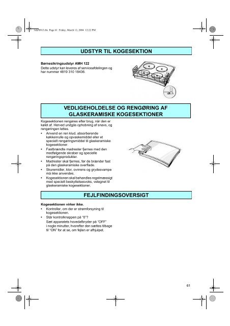 KitchenAid HOB 422/S - HOB 422/S DA (854146701000) Istruzioni per l'Uso