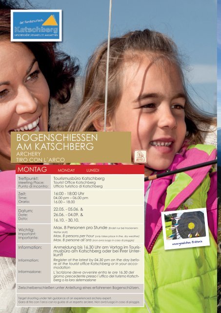 Kinder- und Jugendprogramm Katschberg