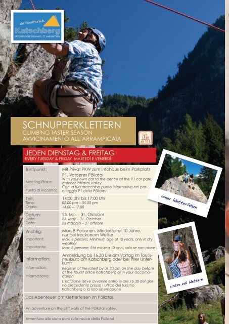 Kinder- und Jugendprogramm Katschberg