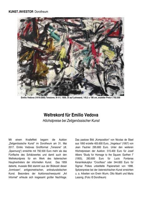 KUNSTINVESTOR AUSGABE AUGUST 2017