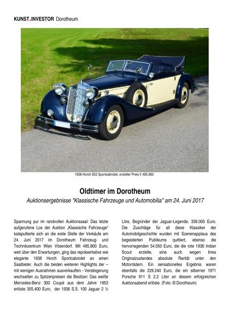 KUNSTINVESTOR AUSGABE AUGUST 2017