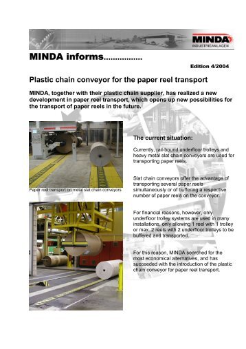 Let MINDA transport your paper reels! - minda.de