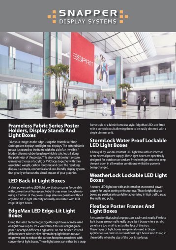 LED Back-lit Light Boxes - Snapper Display Systems