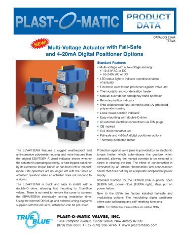 Fail-safe and 4-20mA digital positioner - Plast-O-Matic Valves, Inc