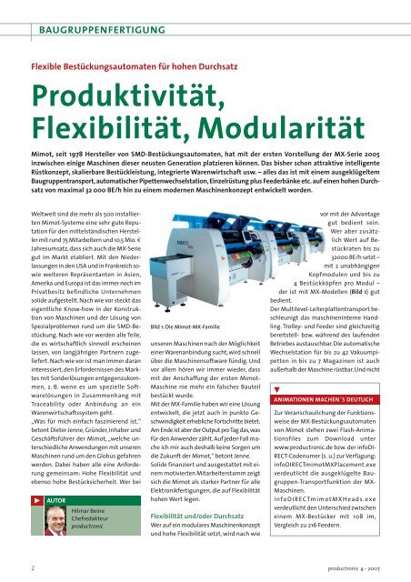 Produktivität, Flexibilität, Modularität - Mimot.com