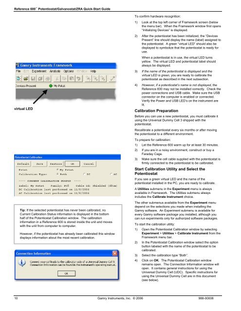 Potentiostat/Galvanostat/ZRA Quick-Start Guide - Egmont Instruments