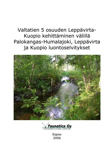 Valtatien 5 osuuden Leppävirta- Kuopio kehittäminen välillä ...