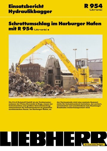 Schrottumschlag im Harburger Hafen mit R 954 - Passion-Liebherr