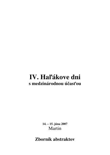 IV. Haľákove dni s medzinárodnou účasťou - lefa.sk