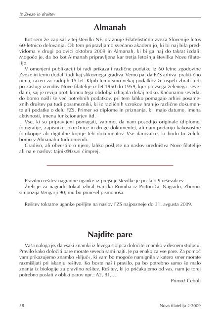 NOVA FILATELIJA - Filatelistična zveza Slovenije