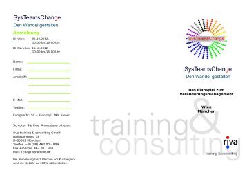 Informationen & Anmeldung - riva training & consulting GmbH