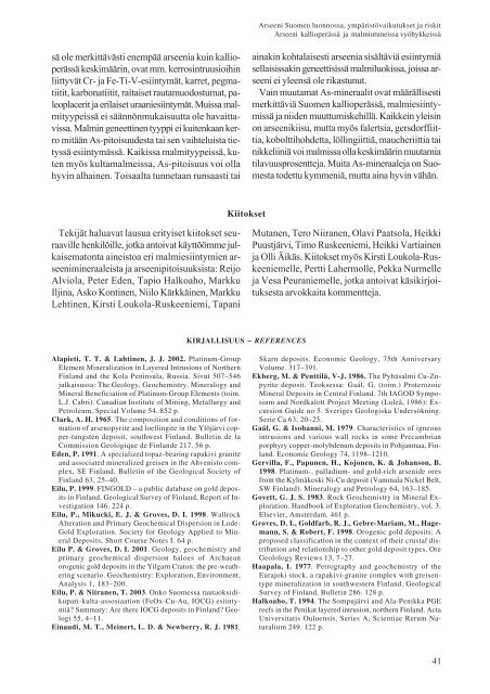 arseeni järvisedimenteissä - arkisto.gsf.fi - Geologian tutkimuskeskus