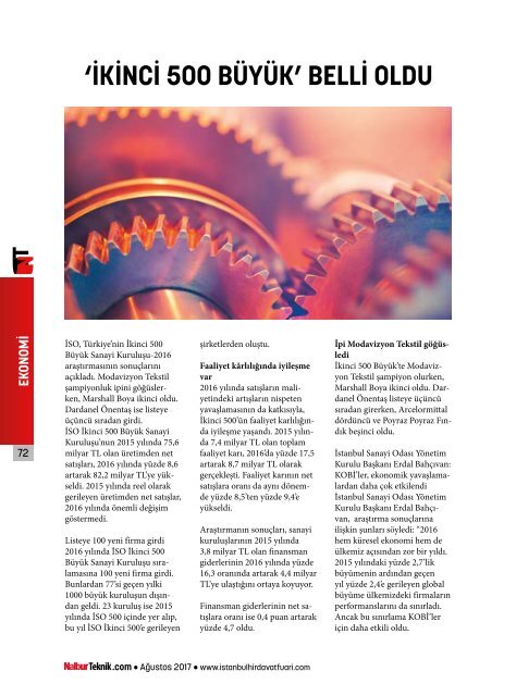 Nalbur Teknik Dergisi Ağustos 2017 Sayısı