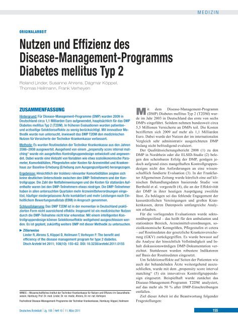 Nutzen und Effizienz des Disease-Management-Programms ...