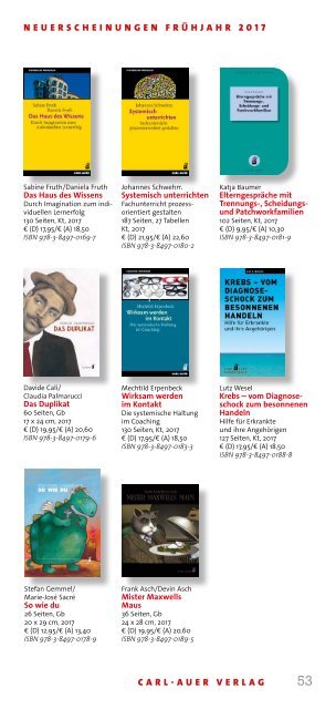 Carl-Auer Verlag Neuerscheinungen Herbst 2017