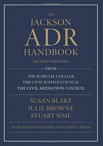  Best PDF The Jackson ADR Handbook -  Unlimed acces book - By Susan Blake