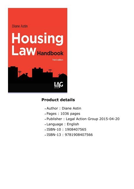  [Free] Donwload Housing Law Handbook -  Populer ebook - By Diane Astin