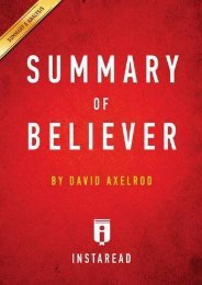 Best PDF Summary of Believer: by David Axelrod | Includes Analysis -  [FREE] Registrer - By Instaread Summaries
