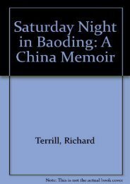 Saturday Night in Baoding: A China Memoir