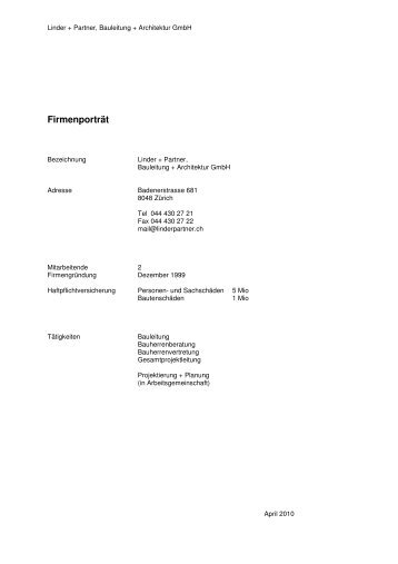 Firmenporträt + Referenzliste PDF