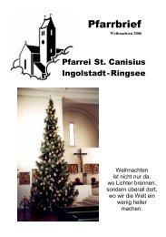 Pfarrbrief Weihnachten 2006 - St.Canisius Ingolstadt-Ringsee
