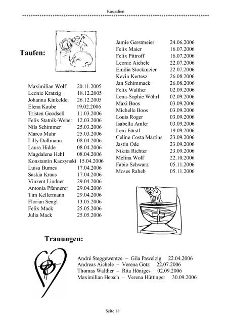 Pfarrbrief Weihnachten 2006 - St.Canisius Ingolstadt-Ringsee