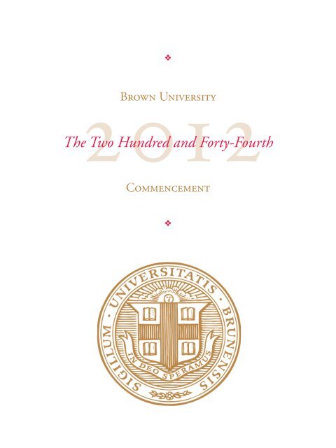 The Two Hundred and Forty-Fourth - Brown University