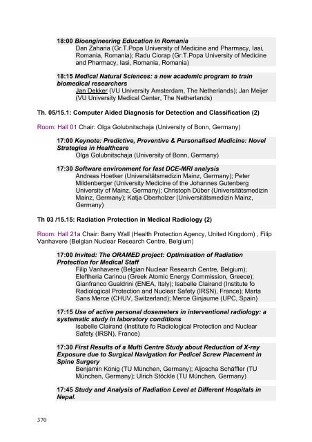 11th International Congress of the IUPESM - Medical Physics and ...