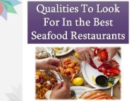 Qualities to Look For In the Best Seafood Restaurants