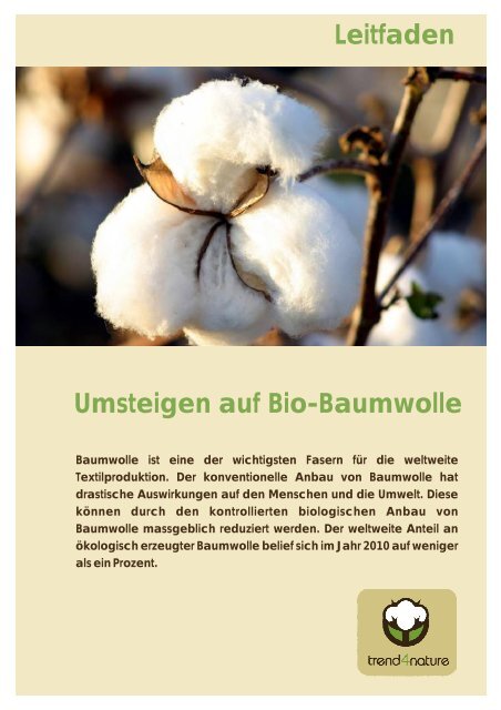 Leitfaden Umsteigen auf Bio-Baumwolle - trend4nature