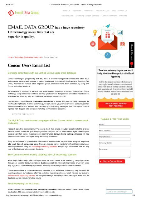 List Of Companies Using Concur