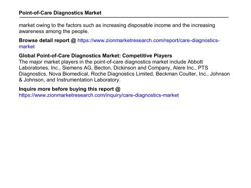 Global Point-of-Care Diagnostics Market, 2016–2024