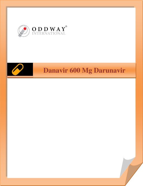 Danavir 600 mg Darunavir Tablets At Wholesale Price |  Generic Darunavir 600mg Tablets