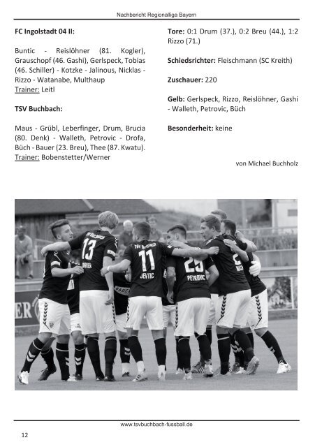 Stadionzeitung TSV Buchbach - VfR Garching