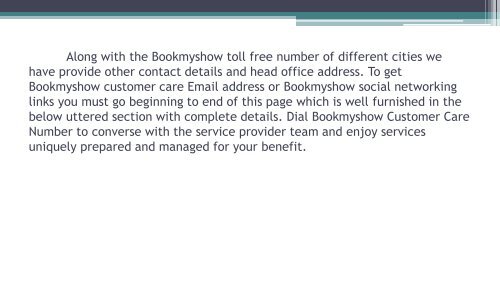 BookMyShow Toll Free Helpline  Number India