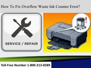 How To Fix Overflow Waste Ink Counter Error