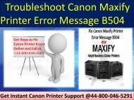 Canon Maxify Printer Error Message B504 Call 448000465291