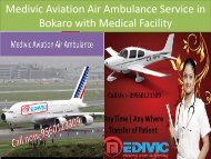 Medivic Aviation Air Ambulance Service in Bokaro with Doctor Facility