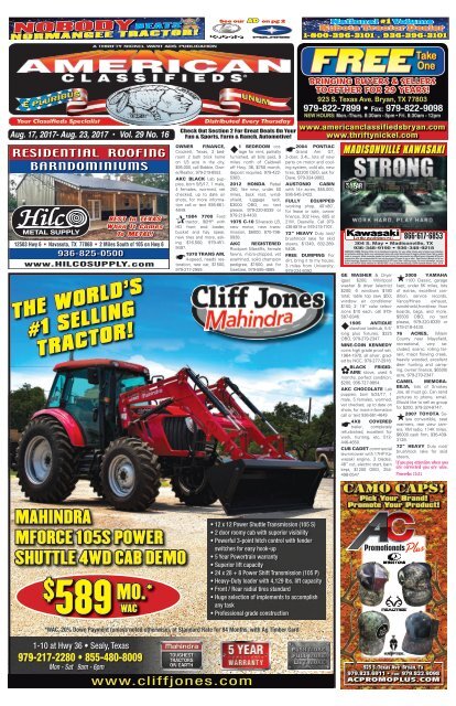 American Classifieds Aug. 17th Edition Bryan/College Station
