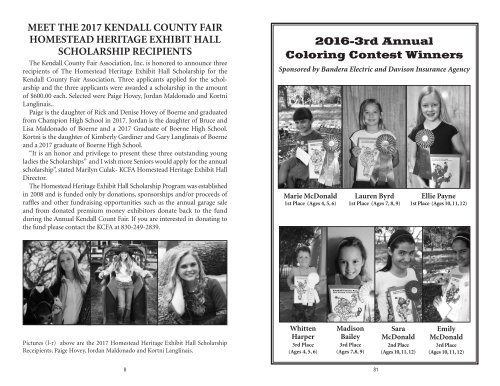 112th Kendall County Fair Catalog