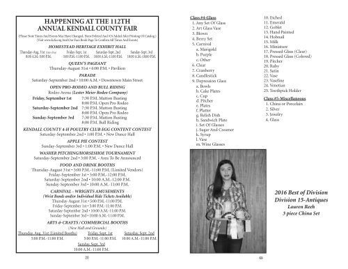 112th Kendall County Fair Catalog