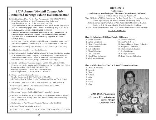 112th Kendall County Fair Catalog