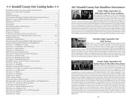 112th Kendall County Fair Catalog