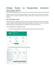 Using Tools in Kaspersky Internet Security 2017